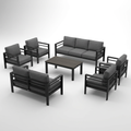 Outdoor Patio Furniture Set Built for All Weather, 7-Piece Aluminum Frame, Waterproof Covers, Thick Cushions