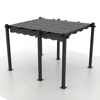 Outdoor Pergola Built for Year-Round Entertaining, 16x12 Ft Aluminum Frame, Retractable Canopy, 192 Sq Ft Coverage