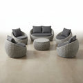 Outdoor Patio Furniture Set Built for All Weather, Aluminum Frame, Olefin Rope Weave, Water-Repellent Cushions