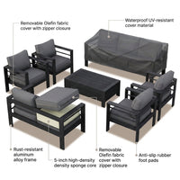 Aluminum Patio Furniture Set, 7 Piece Metal Outdoor Set, Patio Furniture Set with Waterproof Covers for Backyard Garden（Grey） — How It Works