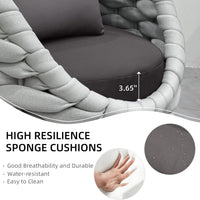 Outdoor Patio Furniture Set Built for All Weather, Aluminum Frame, Olefin Rope Weave, Water-Repellent Cushions